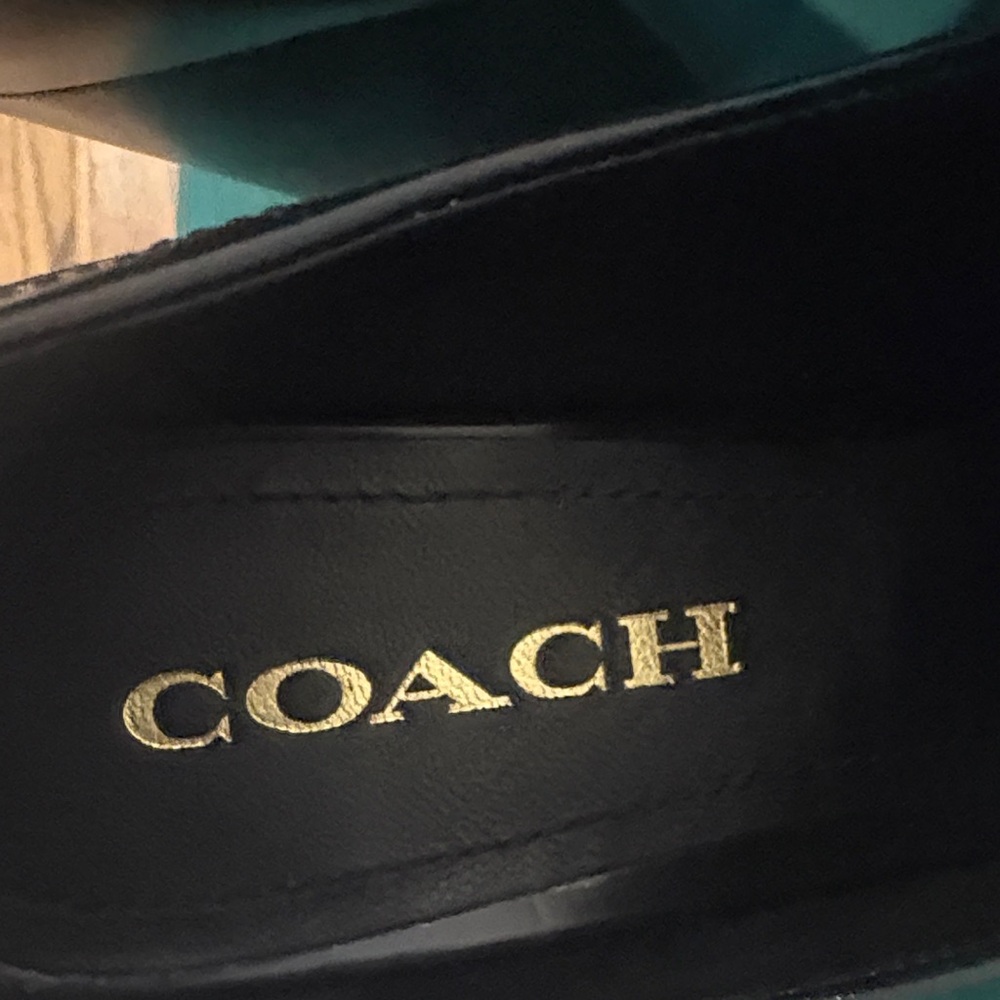 Coach Black and White Platform Loafers - Picture 2 of 6